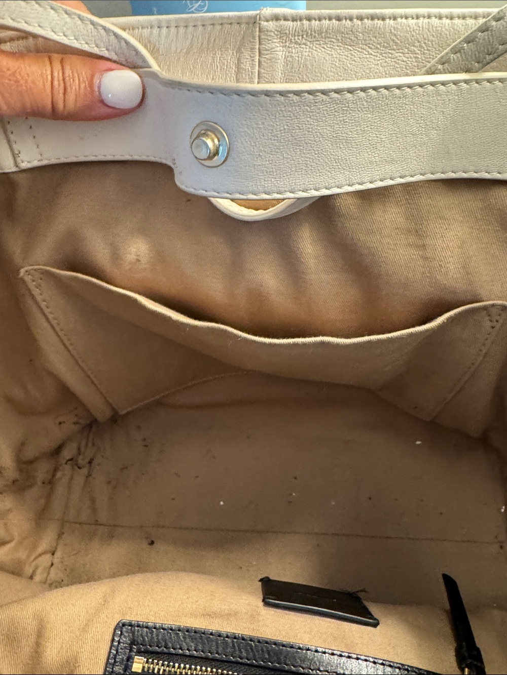 AllSaints Beige Studded Tote - Picture 5 of 6